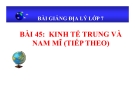 Bài giảng Địa lý 7 bài 45: Kinh tế Trung và Nam Mĩ (tiếp theo)