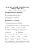 Đề thi kiểm tra học kì II môn Hóa lớp 11 năm học 2014 – Đề 1
