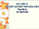 Bài giảng bài 5: Học hát: Khát vọng mùa xuân - Âm nhạc 8 - GV:T.K.Ngân