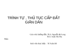 Bài thuyết trình: Trình tự, thủ tục cấp đất giãn dân - Tô Xuân Đô