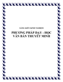 SKKN: Phương pháp dạy - học văn bản thuyết minh
