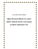SKKN: Một số giải pháp của bản thân nhằm nâng cao chất lượng cho bài văn