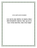 SKKN: Xây dựng hệ thống tự động phục hồi Windows trong việc quản lý  máy tính trường THCS Ngũ Hiệp