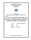 Tiểu luận: Các yếu tố ảnh hưởng đến mức độ hài lòng của khách hàng về dịch vụ Mobile Banking tại EXIMBANK