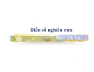 Bài giảng Bài giảng Phương pháp nghiên cứu khoa học - Biến số nghiên cứu