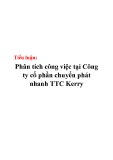 Tiểu luận: Phân tích công việc tại Công ty cổ phần chuyển phát nhanh TTC Kerry