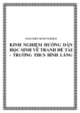 SKKN: Kinh nghiệm hướng dẫn học sinh vẽ tranh đề tài - Trường THCS Bình Lăng
