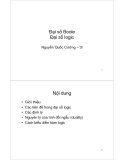 Bài giảng Kỹ thuật điện tử số: Đại số Boole - Đại số logic