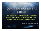 Thuyết trình: Quản trị rủi ro tài chính các nhân tố chi phối quyết định phòng ngừa: bằng chứng từ các công ty Croatia và Slovenia
