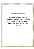 SKKN: Ứng dụng phần mềm Mathcad sáng tạo và giải bài toán bất đẳng thức bằng phương pháp tiếp tuyến