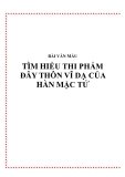 Bài văn mẫu: Tìm hiểu thi phẩm Đây thôn Vĩ dạ của Hàn Mặc Tử