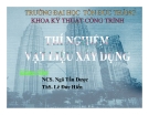 Bài giảng Thí nghiệm Vật liệu xây dựng - ĐH Tôn Đức Thắng