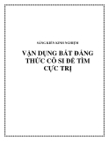 SKKN: Vận dụng bất đẳng thức Cô si để tìm cực trị