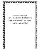 SKKN: Một vài kinh nghiệm trong việc duy trì sĩ số học sinh trong nhà trường