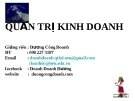 Bài giảng Quản trị kinh doanh: Chương 1 - GV. Dương Công Doanh