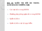 Bài giảng Quản trị doanh nghiệp thương mại - Bài 16