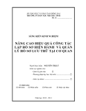 SKKN: Nâng cao hiệu quả công tác lập hồ sơ hiện hành  và quản lý hồ sơ lưu trữ tại cơ quan