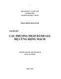 Chuyên đề: Các phương pháp đánh giá độ cứng động mạch