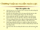 Bài giảng Quản trị rủi ro - Chương 6: Rủi ro nguồn nhân lực