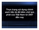 Tiểu luận: Thực trạng sử dụng chính sách tiền tệ để kiềm chế lạm phát của Việt Nam từ 2007 đến nay