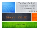 Tiểu luận: Tác động của chính sách tỷ giá đến cán cân thanh toán quốc tế
