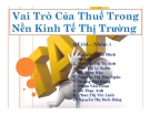 Tiểu luận: Vai trò của thuế trong nền kinh tế thị trường