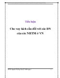 Tiểu luận: Cho vay kích cầu đối với các DN của các NHTM ở Việt Nam