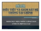 Tiểu luận: Điều tiết giám sát hệ thống tài chính