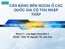 Thuyết trình: Cân bằng bên ngoài trong các quốc gia có thu nhập thấp