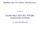 Bài giảng Đầu tư tài chính: Chương 3 - TS. Phạm Hữu Hồng Thái