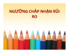 Bài giảng Ngưỡng chấp nhận rủi ro