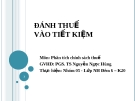 Thuyết trình: Đánh thuế vào tiết kiệm