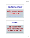 Bài giảng Quản trị kinh doanh toàn cầu: Chuyên đề 3 - TS Nguyễn Văn Sơn