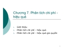 Bài giảng Phân tích kinh tế dự án: Chương 7 - GV. Phạm Lê Thông