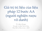 Bài giảng Giá trị trị liệu của liệu pháp 12 bước AA (người nghiện rượu vô danh) - TS. Allen Berger