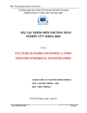 Bài tập phương pháp nghiên cứu khoa học: Culture in family business: a two-country empirical investigation