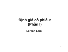 Bài giảng Định giá cổ phiếu - Lê Văn Lâm