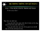 Bài giảng Hệ thống thông tin kế toán 1 - Phần 1: Ứng dụng excel trong kế toán