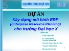 Thuyết trình Quản trị dự án: Xây dựng mô hình ERP cho trường đại học X