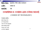 Thuyết trình: Chọn lựa công nghệ