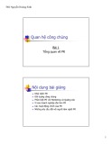 Bài giảng Quan hệ công chúng: Bài 1 - ThS. Nguyễn Hoàng Sinh