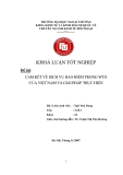 Khóa luận tốt nghiệp: Cam kết về dịch vụ bảo hiểm trong WTO của Việt Nam và giải pháp thực hiện