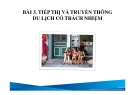 Bài giảng Du lịch có trách nhiệm: Bài 3