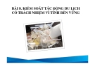 Bài giảng Du lịch có trách nhiệm: Bài 8