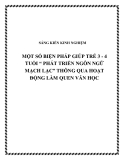 SKKN: Một số biện pháp giúp trẻ 3 - 4 tuổi  “Phát triển ngôn ngữ mạch lạc” thông qua hoạt động làm quen Văn học