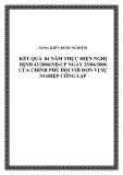 SKKN: Kết quả  04 năm thực hiện Nghị định 43/2006/NĐ-CP ngày 25/04/2006 của Chính phủ đối với đơn vị sự nghiệp công lập