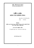 Tiểu luận Tài chính công: Kiểm soát chi tiêu công và quản lý Ngân sách Nhà nước ở Việt Nam - Thực trạng và giải pháp