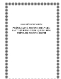 SKKN: Phân loại và phương pháp giải bài toán bằng cách lập phương trình, hệ phương trình