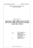 Đề cương nghiên cứu: Đánh giá chất lượng dịch vụ của cửa hàng thức ăn nhanh Lotteria khu vực TP. HCM