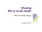 Bài giảng Tài chính công ty: Chương 9 - TS. Nguyễn Thu Hiền